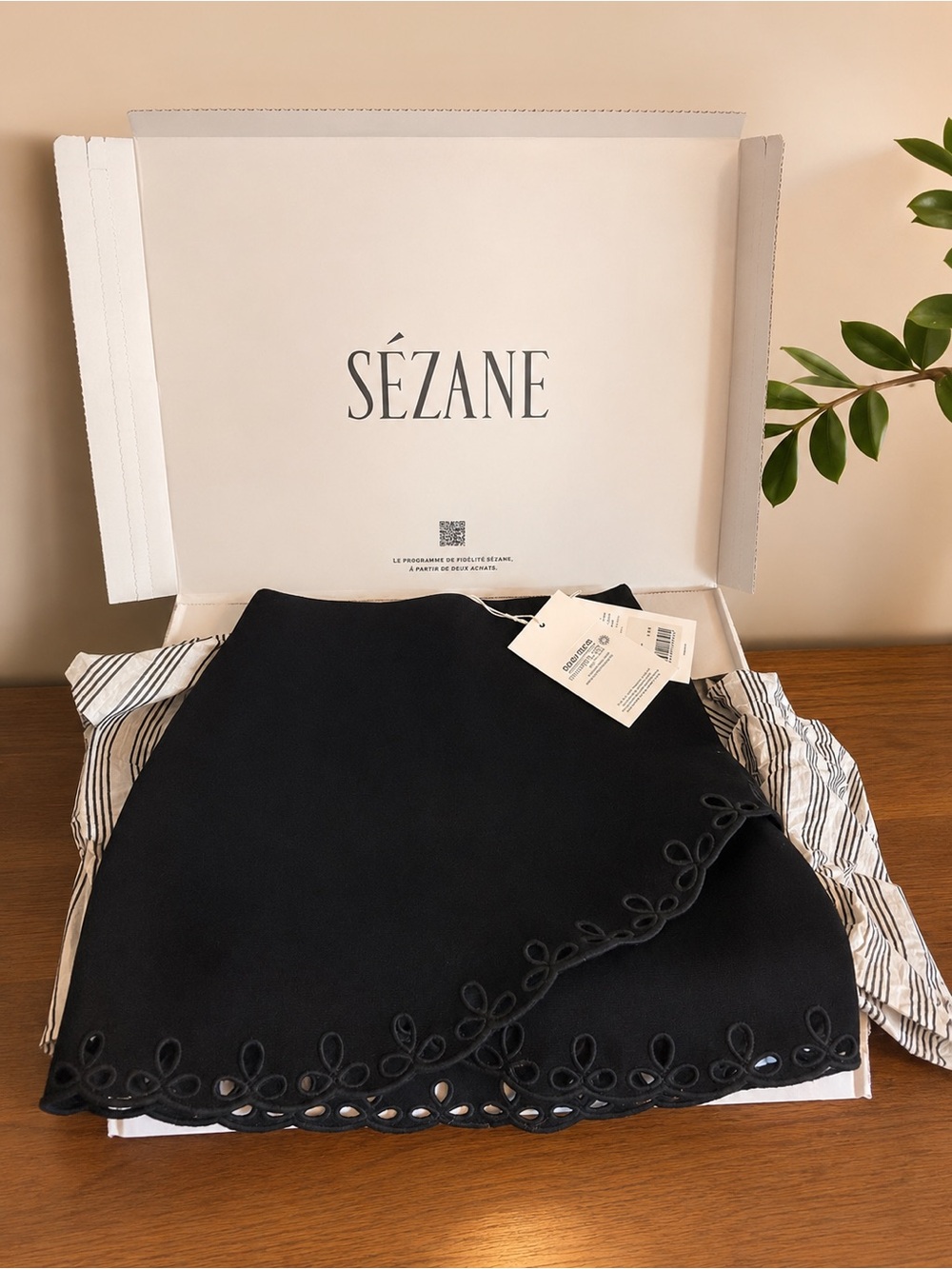 NWT Sézane Black Knit Mini Skirt